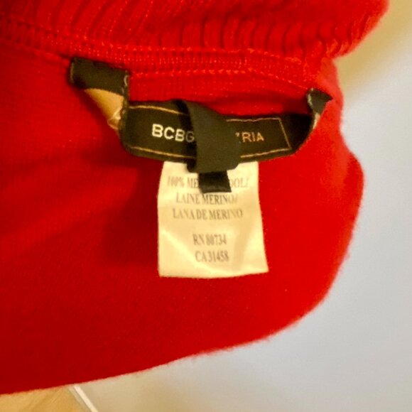 BCBG Red Cardigan 100% Merino Wool XS - Picture 6 of 6